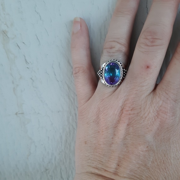 New Bi-Color Tourmaline 925 Silver Ring. - Picture 5 of 9